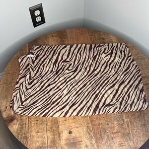 Zebra Print Scarf in Brown and Cream